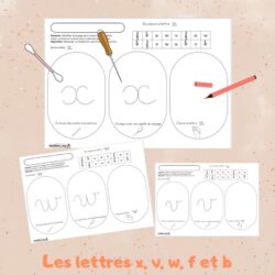 Les lettres cursives x v w f b