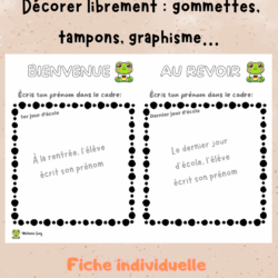 Affiche collective et fiches individuelles des prénoms