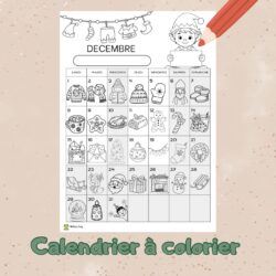 🎄Calendrier de décembre à colorier