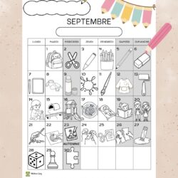 Calendrier période 1  (septembre/octobre)